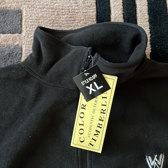 XL men’s black fleece full zip jacket with WWE logo embroidered on front chest. - Picture 2 of 8